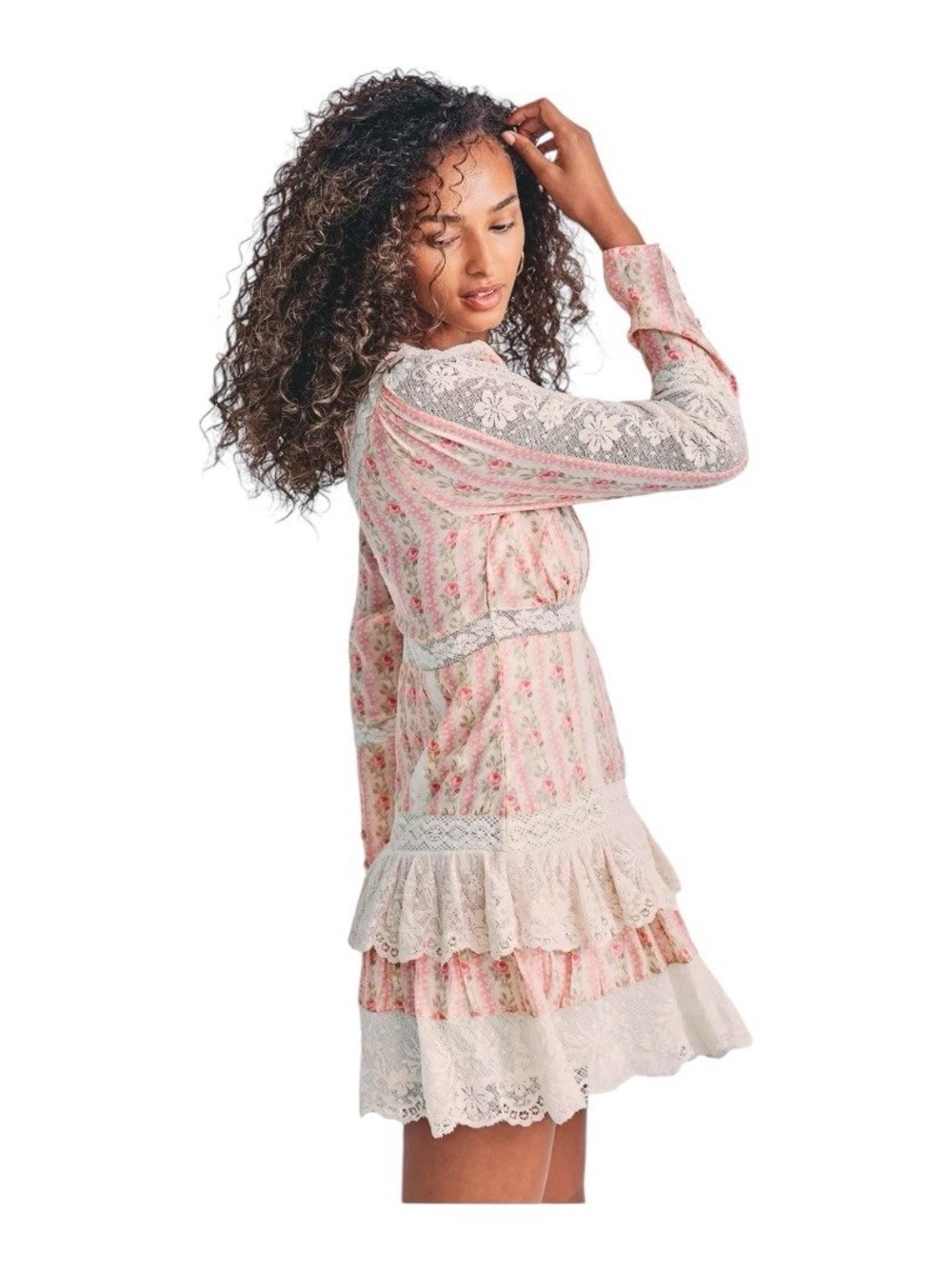 LoveShackFancy Pirelle Mini Dress in Frosted Petal Pink - Picture 15 of 15